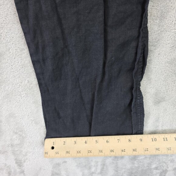Victoria's Secret Pants Womens 8 Black Linen Drawstring Wide Leg Beach Lounge - Picture 7 of 12